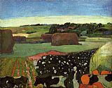 Paul Gauguin Canvas Paintings - Haystacks in Britanny